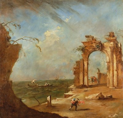 Capriccio with a Ruined Arch by Francesco Guardi
